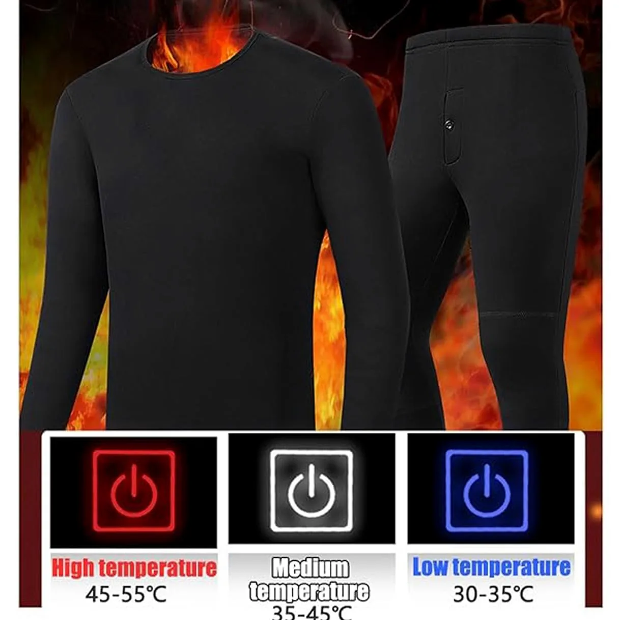 LANGWEI Ropa Interior Térmica Calefactable para Mujer, 28 Zonas De Calefacción Forro Polar Ropa Interior Térmica Eléctrica para Exteriores En Invierno