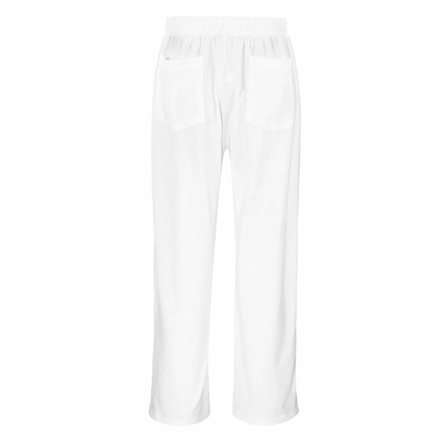 Pantalones largos para niños de color liso con cintura elástica