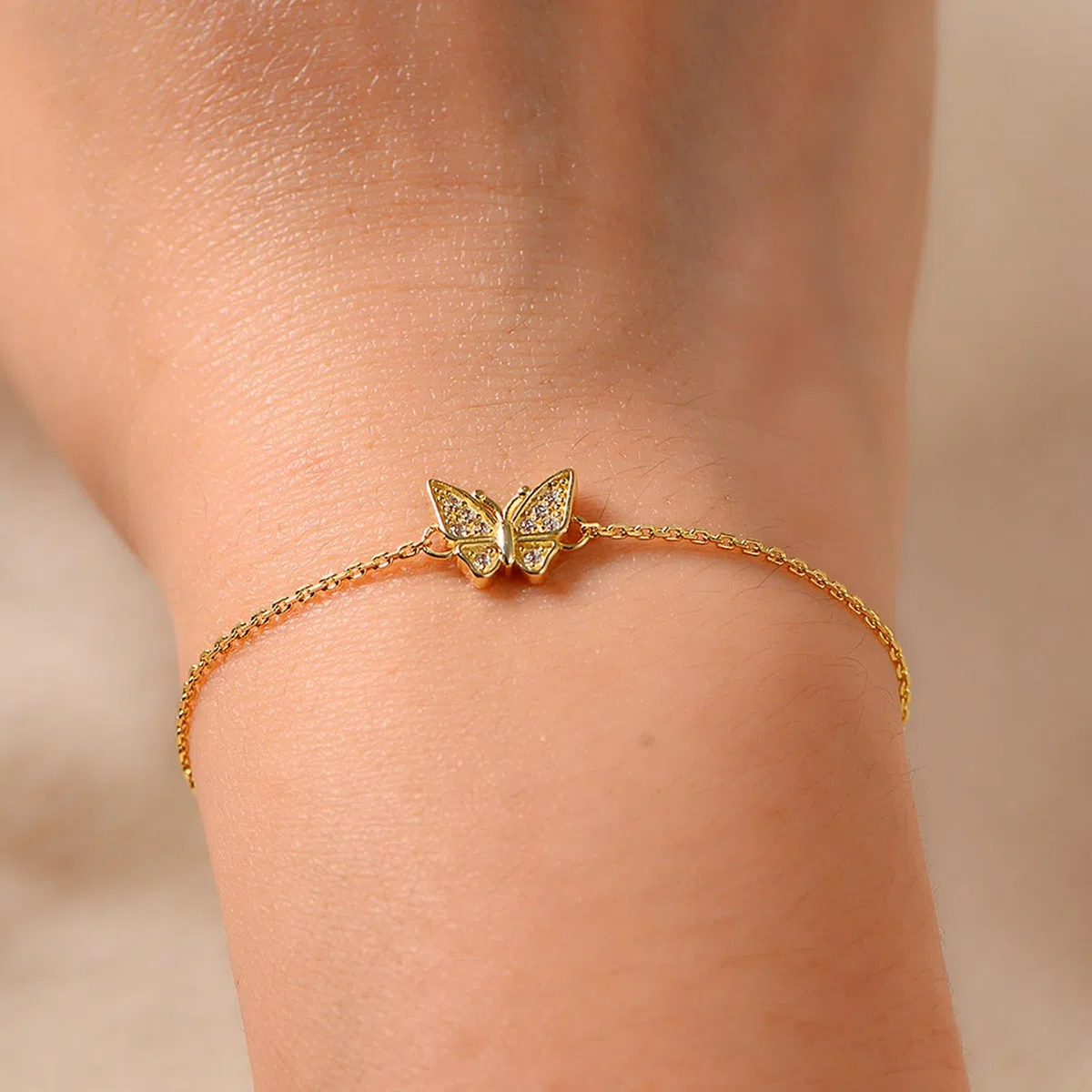 Pulseras de mariposa para mujer a la moda con diamantes, pulsera de promesa para novia, PT950 y oro blanco y amarillo de 9K/14K/18K