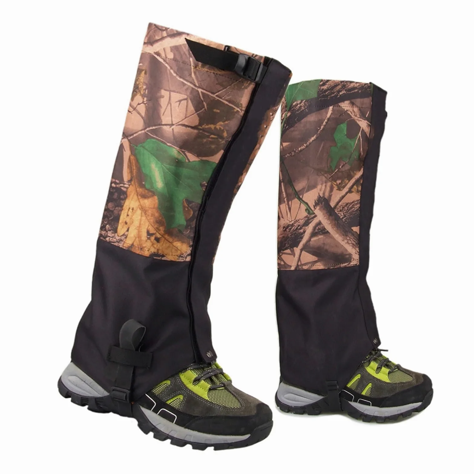 Polainas for piernas, Polainas for Exteriores antimordeduras de Serpientes de Camuflaje, adecuadas for Escalada, esquí, Ciclismo, Caza, Senderismo y Raquetas de Nieve