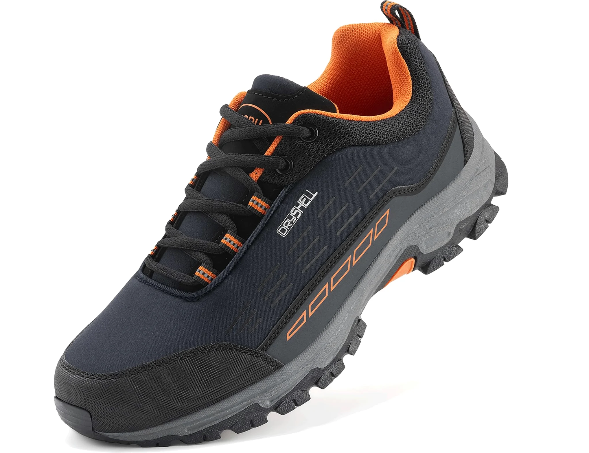 LANGDU Zapatillas de Senderismo Hombre Mujer Zapatos,46EU,Azul-Naranja 10 | Impermeable,Transpirable,Suela Antideslizante,Cómodo,Amortiguación,Montaña