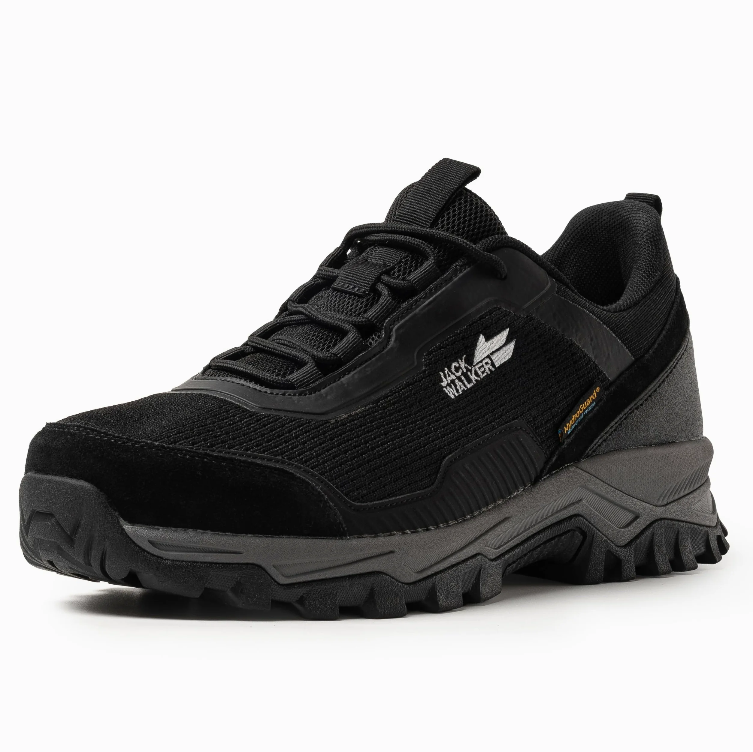 Jack Walker Zapatillas de senderismo para hombre, piel de ante auténtica con plantillas de espuma viscoelástica, impermeables Hydroguard, zapatos ligeros para senderismo y senderismo, calzado ideal