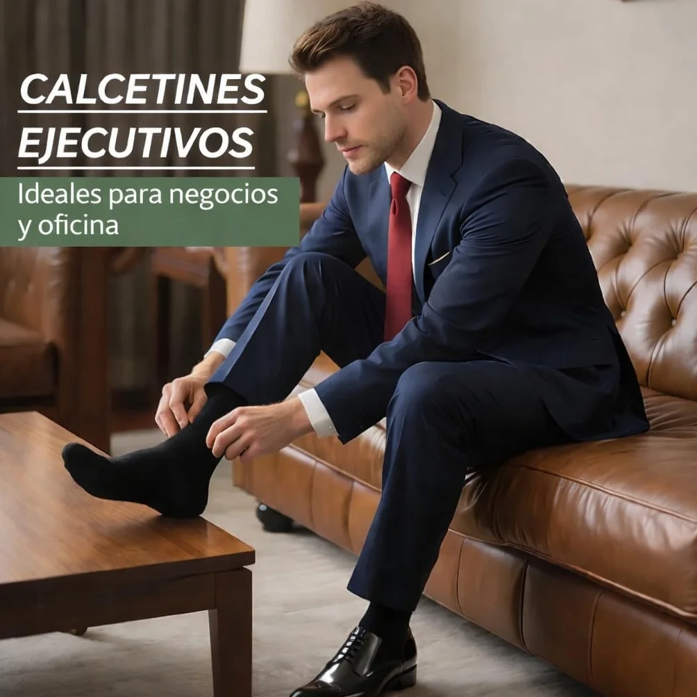 Calcetines de Bambú para Hombre, Pack de 4 Pares, Sin Costura, Transpirables y Suaves, Calcetines Ejecutivos Finos, Antiolor y Antibacterianos, Negro, Talla 40-46