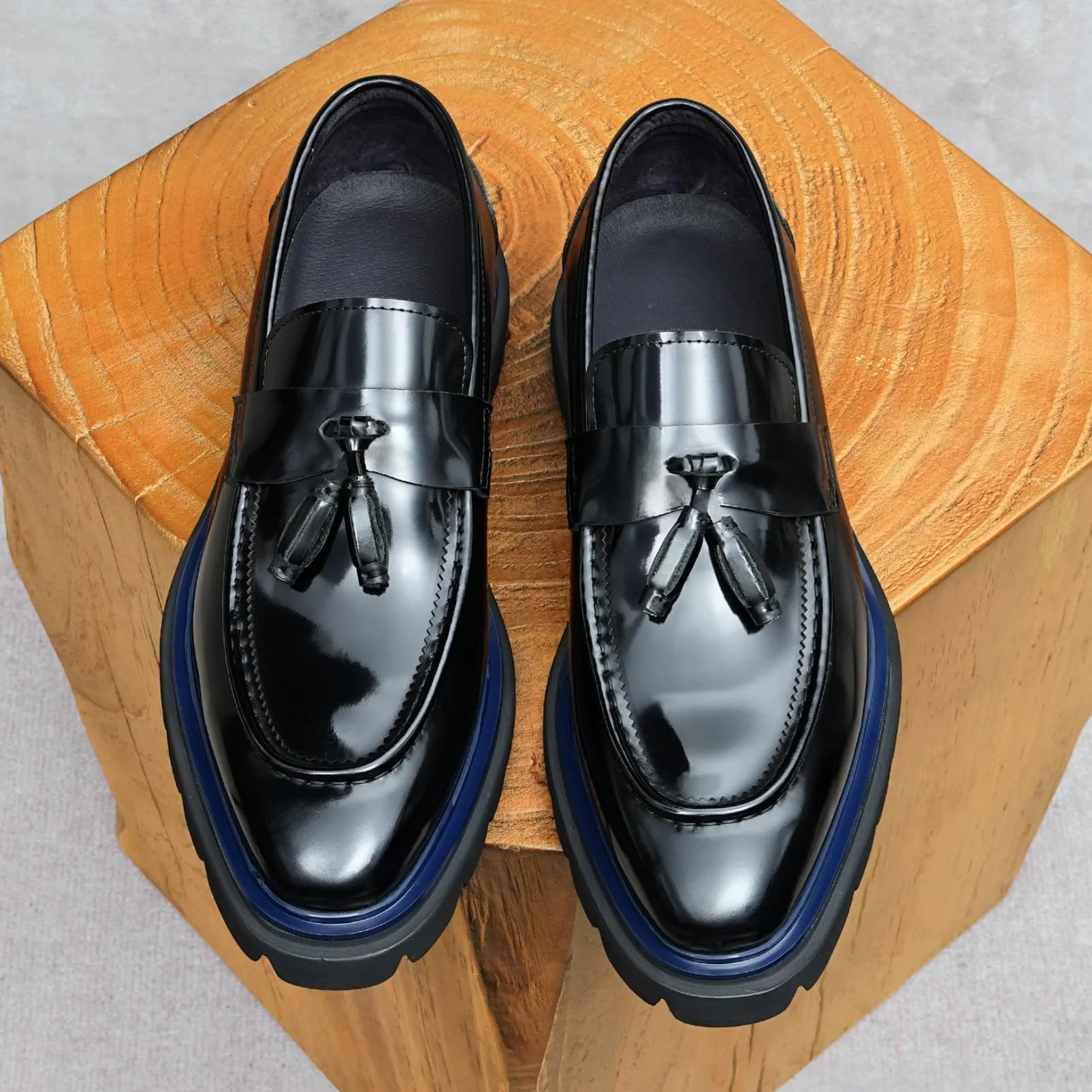 Genérico Mocasines Hombre con Borlas Elegantes Mocasines Hombre Business Casual Zapatos Elegantes Hombre Suela Gruesa Premium para Oficina Viajes Y Eventos
