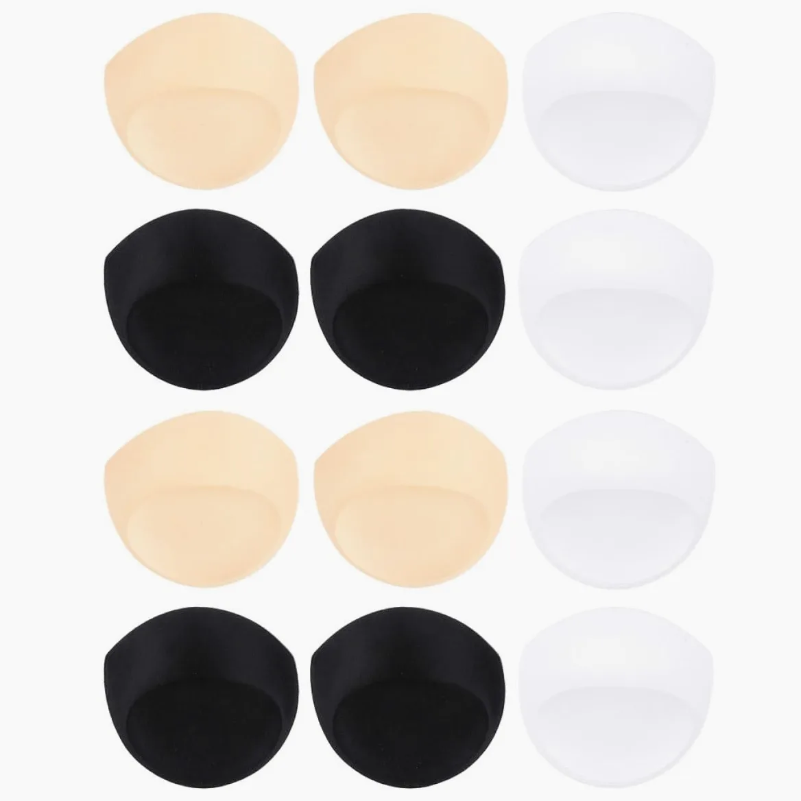 UKCOCO Almohadillas De Esponja Para Sujetador Transpirable, Insertos De Relleno Semicirculares, Material y Grueso, Talla Única, Colores y, 6 Pares, Realce De Pecho Para Uso Diario y Bikini