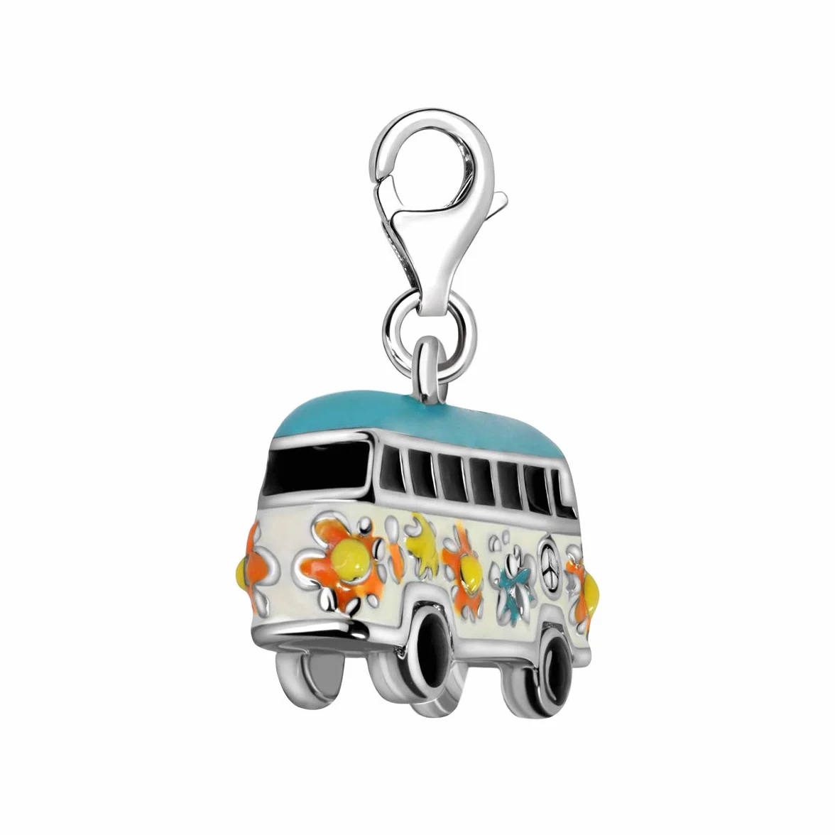 Quiges Charm con Cierre en Argent 925 Aire Tierra y Agua para Pulseras