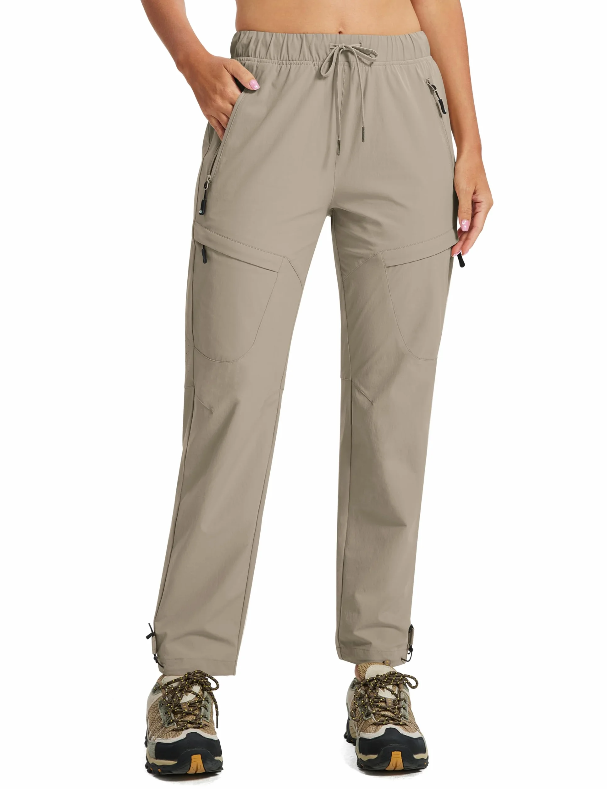 Pantalones Trekking Mujer Cargo Senderismo Impermeable Transpirable 5 Bolsillos