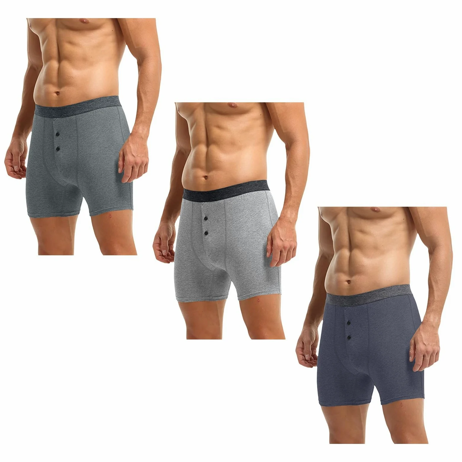 Calzoncillos bóxer para hombre, de algodón, largos, deportivos, suaves, cómodos, aireados, moldeadores de figura, ropa interior para hombre, transpirables, paquete de 3 unidades