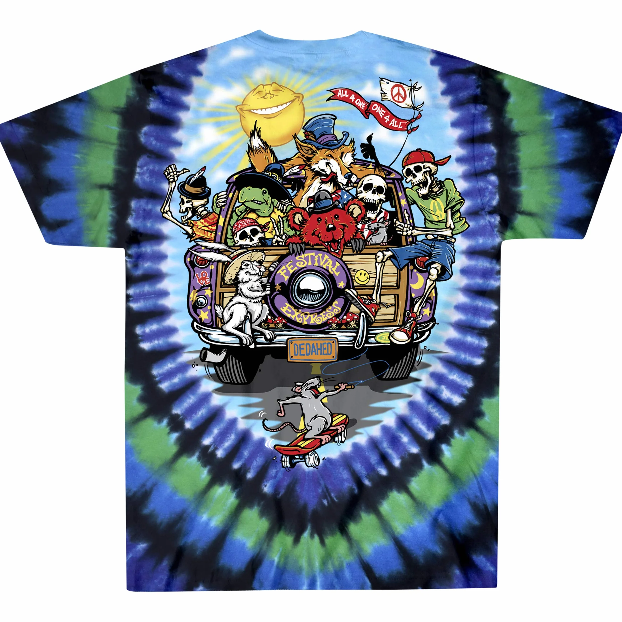 Camiseta de Manga Corta de Trippin' Azul líquido - Multi - XX-Large