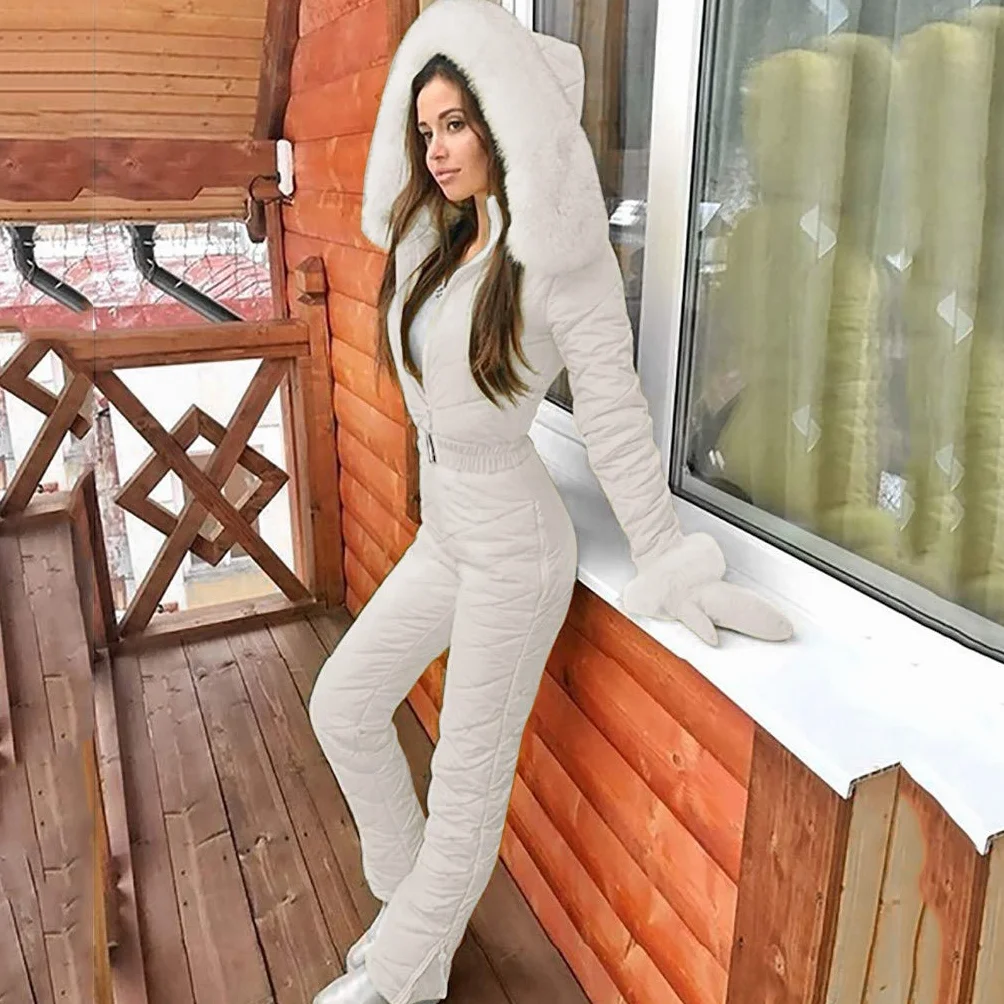 Traje de esquí para mujer mono nieve capucha resistente al agua talla única