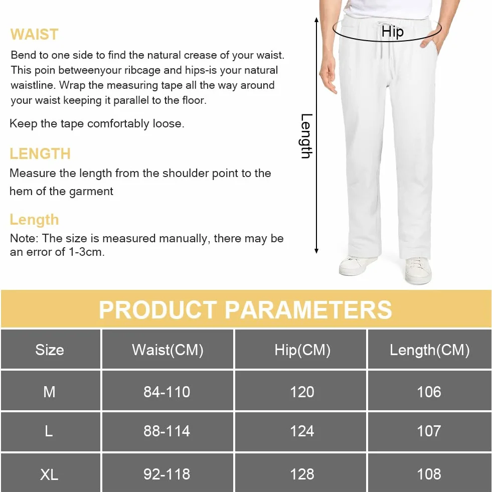 AUYAO Pantalones Hombre Casuales, Pantalón para Hombre con Bolsillos con Cordón, Largos Pantalones Fitness Gym, Ropa de Hombre, Pantalones Ligeros Estilo Playero