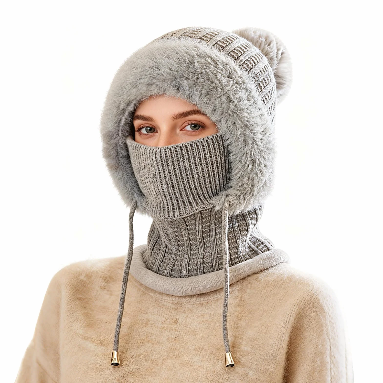 TAGVO Pasamontañas Termico para Mujer, Pasamontañas Invierno Capucha Polar Máscara de Esquí Balaclava Polar Multifuncional para Clima Frío Montaña Camping Senderismo