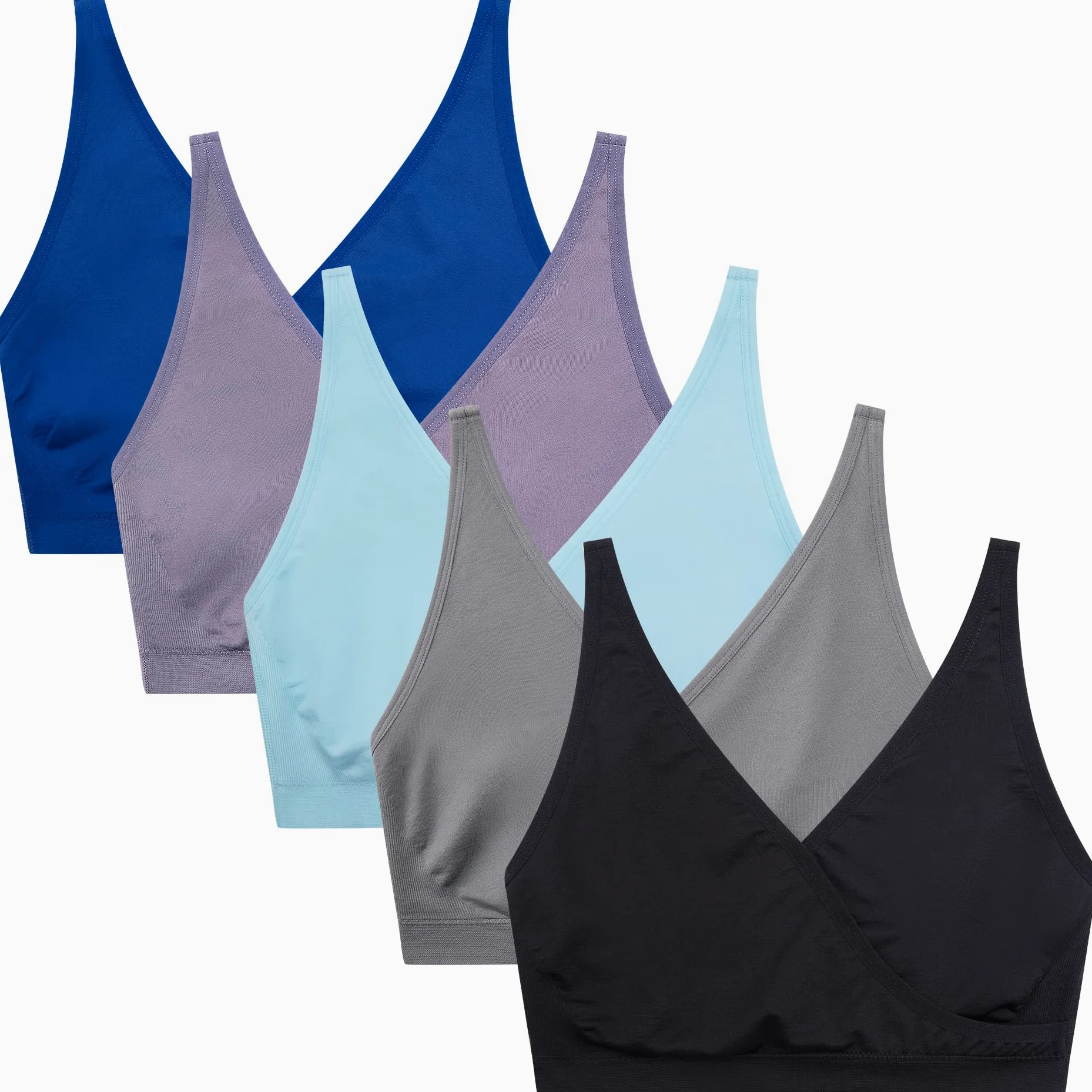 Suekaphin Paquete de 5 brasieres de lactancia, brasier de maternidad, brasier para dormir o dormir, sin costuras, sin varillas