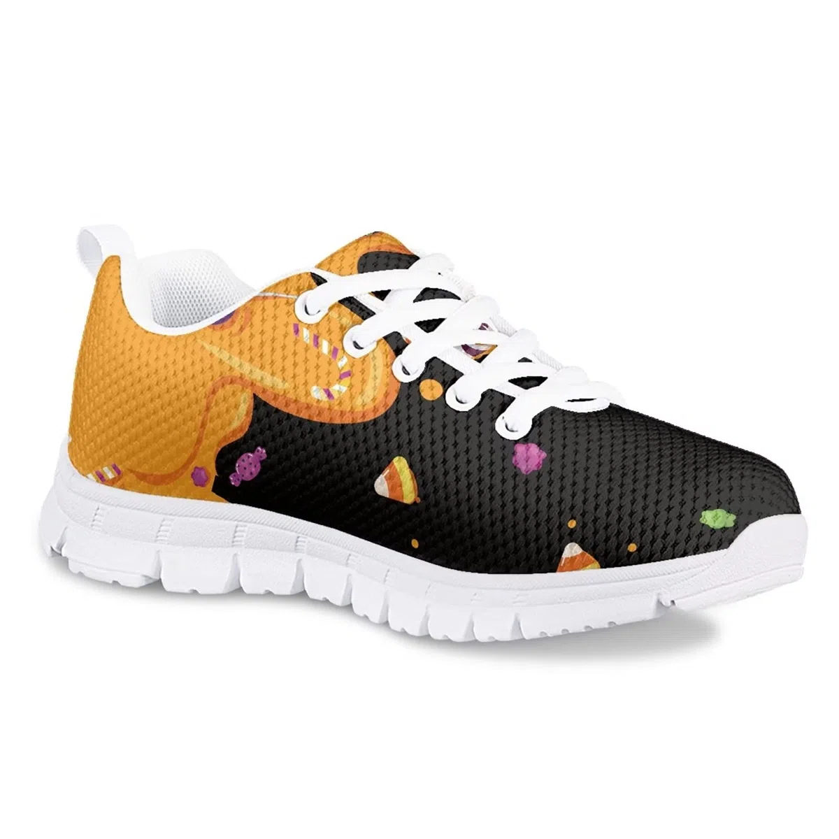 Zapatillas deportivas de gimnasio para niñas, zapatillas de correr para caminar, zapatos de malla con cordones, zapatos blancos ligeros y transpirables, candy, 36 EU