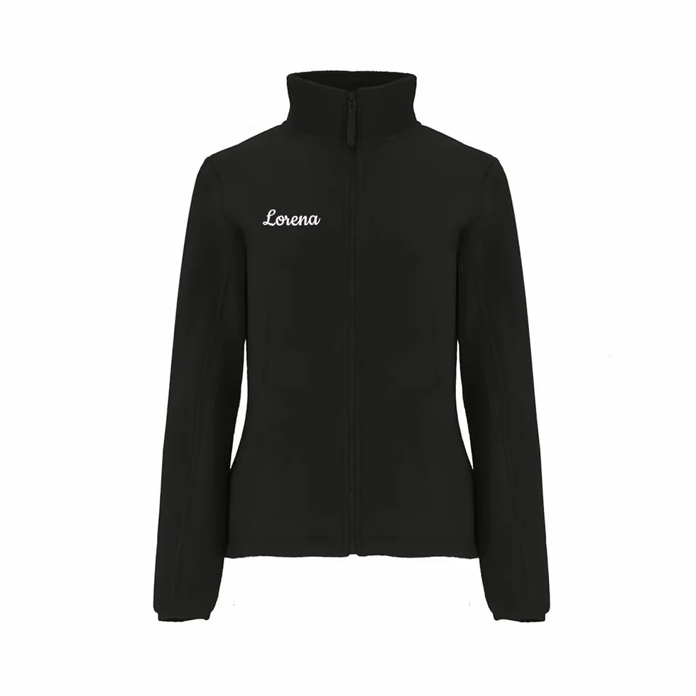 Forro Polar Bordado Mujer Personalizado LÍNEA DE Vida-CORAZÓN Cremallera Bolsillos