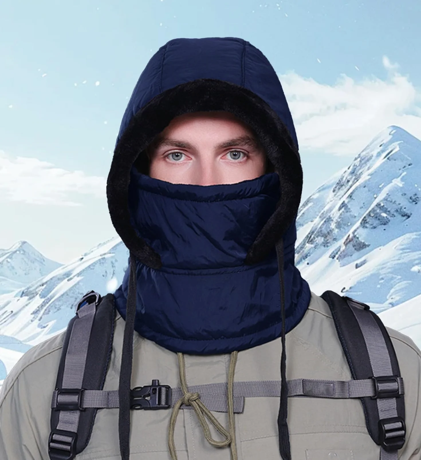 Gorro de Esquí Bufanda con Capucha Sombrero con Capucha Forro Polar Mujer 2 en 1 Cálido Balaclava Invierno