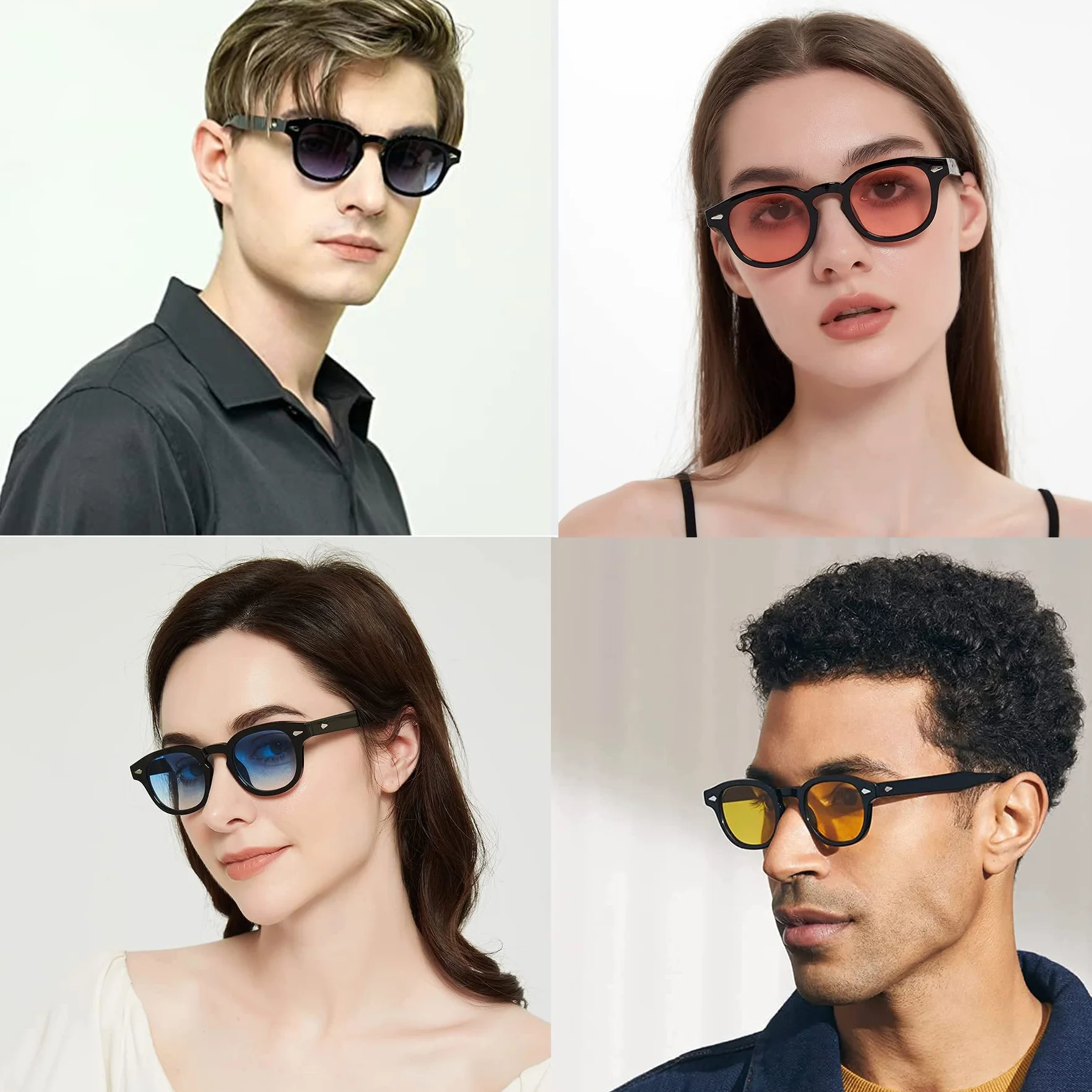 Gafas de sol redondas UV400 vintage Style Depp para hombres y mujeres