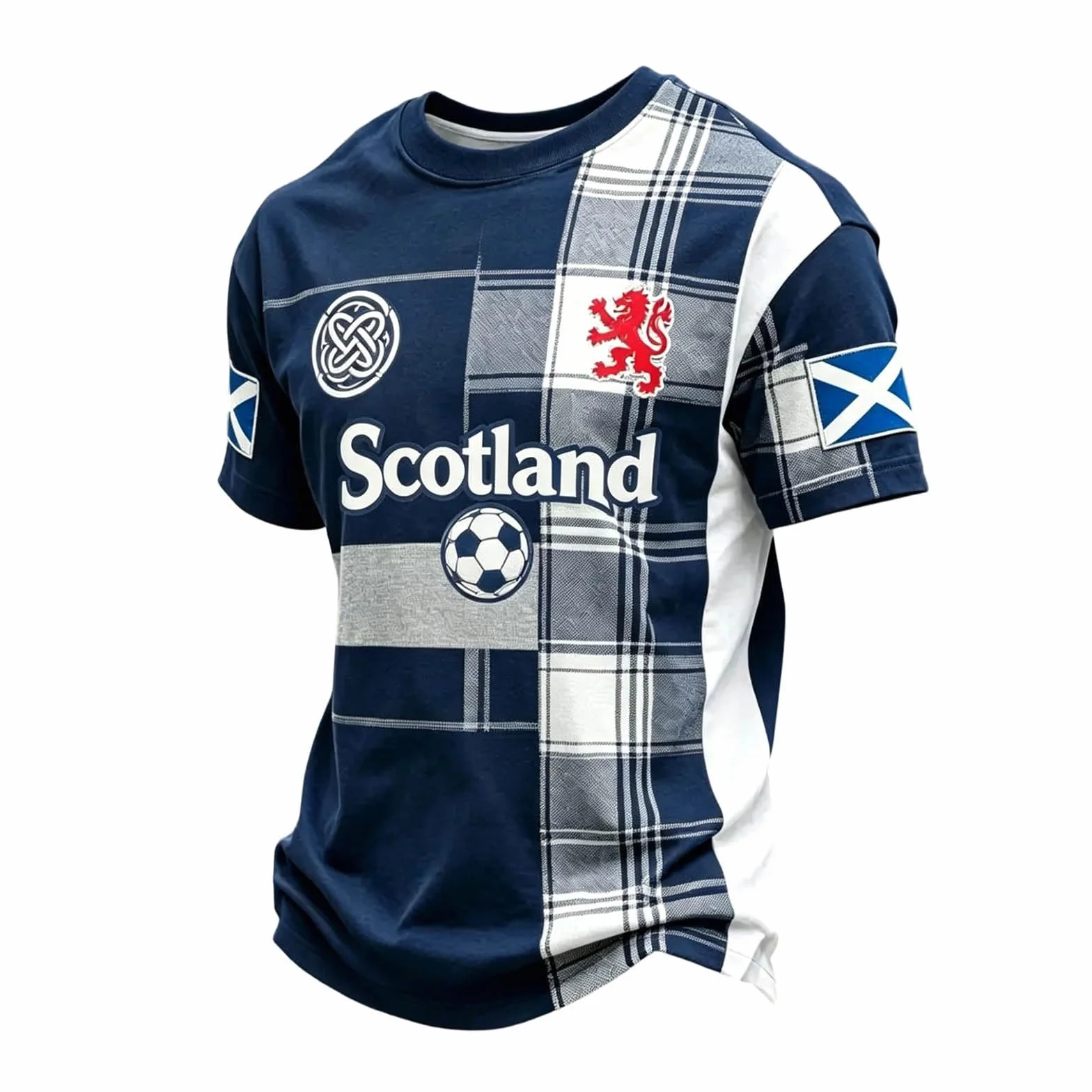 Camisetas De Futbol,Camiseta De Aficionado De Escocia (Reino Unido) para Entusiastas del FúTbol con Estilo Casual con GráFicos GeoméTricos Y Ajuste CóModo
