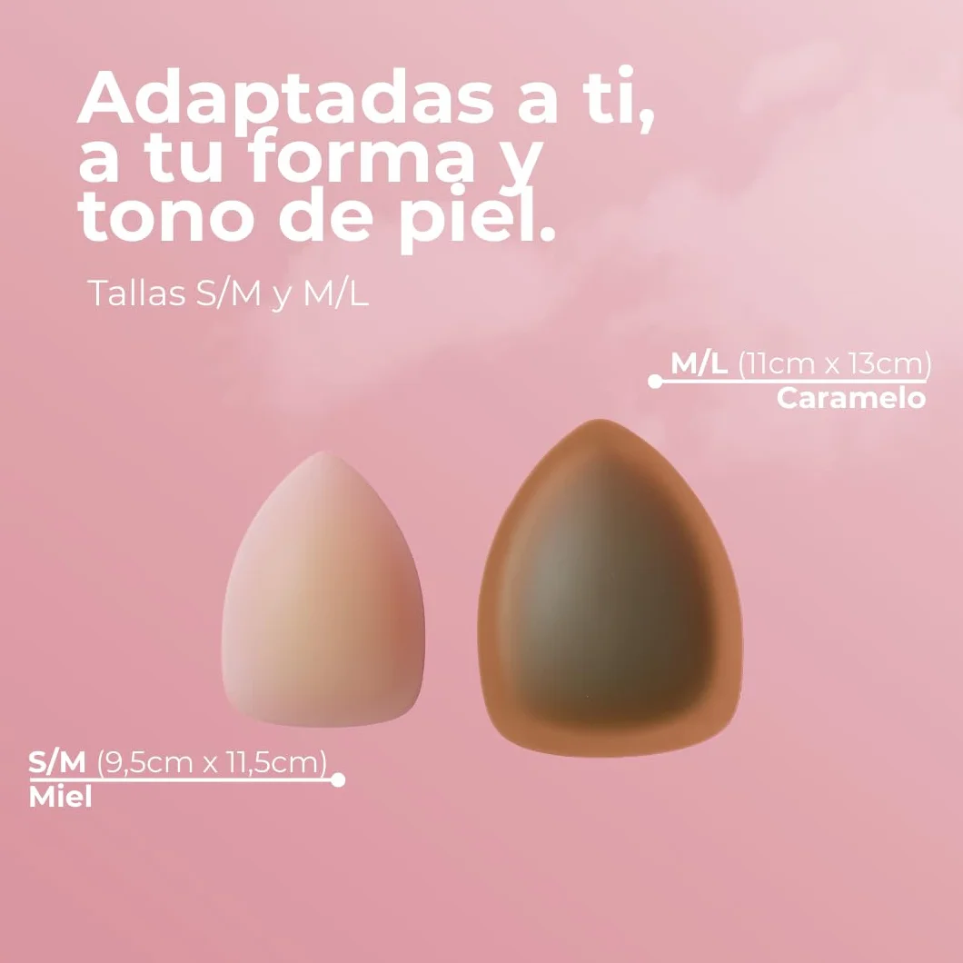 Pezoneras Invisibles Sin Adhesivo Triangulares Escotes Pronunciados Resistentes al Sudor Extrafinas Cómodas Agarre Térmico Estuche Viaje Tallas SM ML