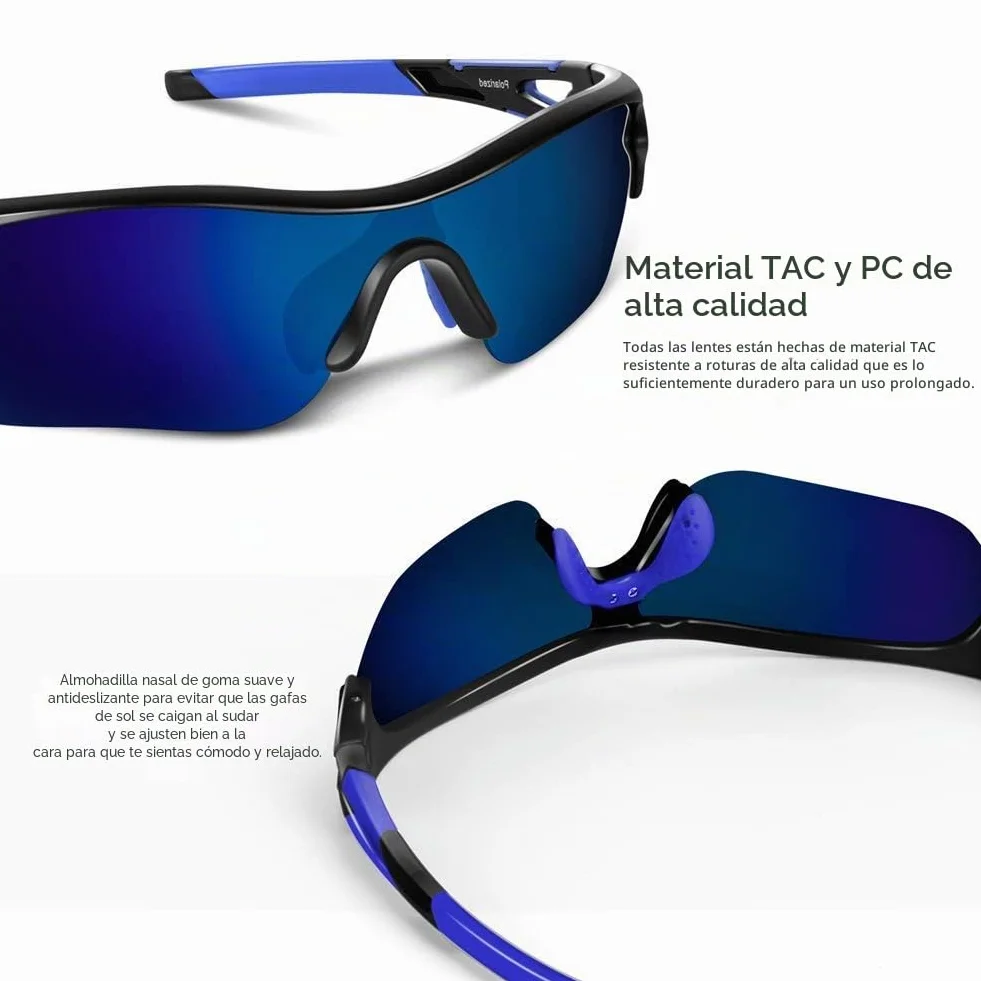 BEACOOL Gafas de Sol Polarizadas Gafas de Sol Deportivas Unisex Protección UV400 con Monturas Ligeras para Esquiando Ciclismo Carrera Surf Golf Conduciendo