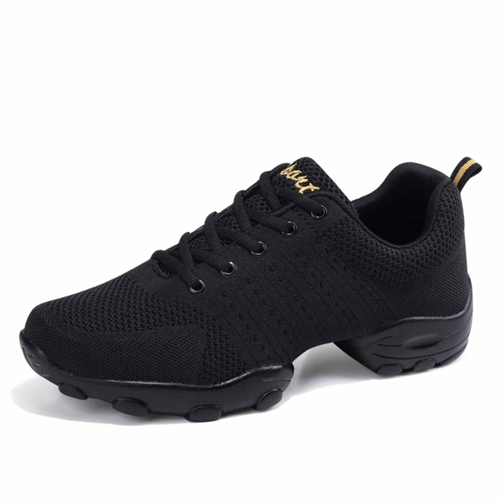 Zapatos De Baile para Hombres, Zapatos De Baile De Deportes Casuales, Adulto De Los Hombres Volando Tejido De Malla Suave Aptitud Suave Fitness Four Seasons Dance Shoes(40 EU, Black)