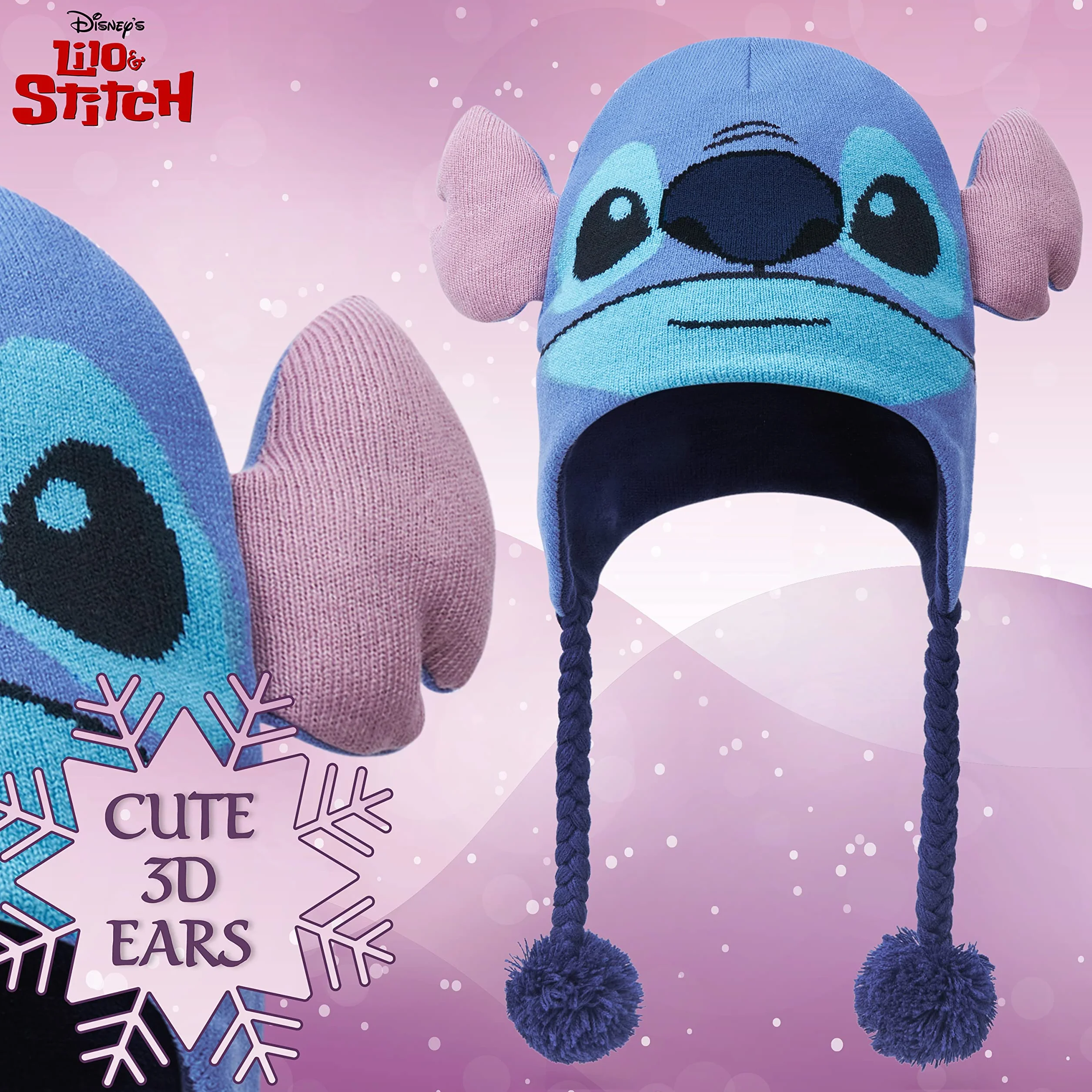 Disney Stitch Accesorios de Invierno Set de 1, 2 o 3 Piezas para Niñas, Gorro Niña Guantes Invierno Bufanda, Regalos Niños