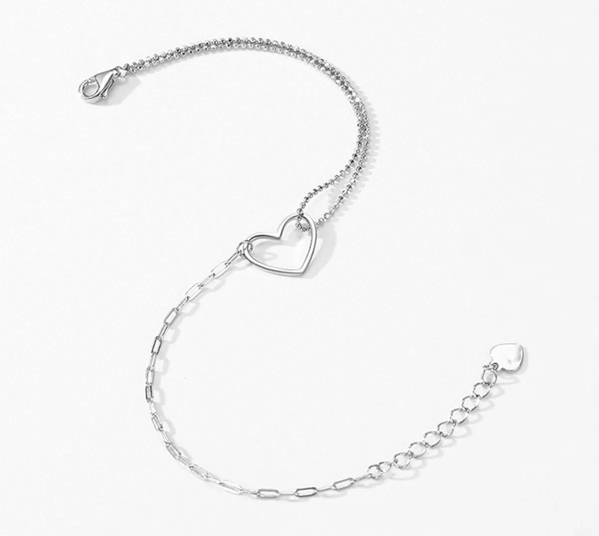Pulsera de oro de 18 quilates Au750 para mujer, joyas de oro auténtico, pulsera de corazón para mujer, pulseras sencillas, PT950 platino