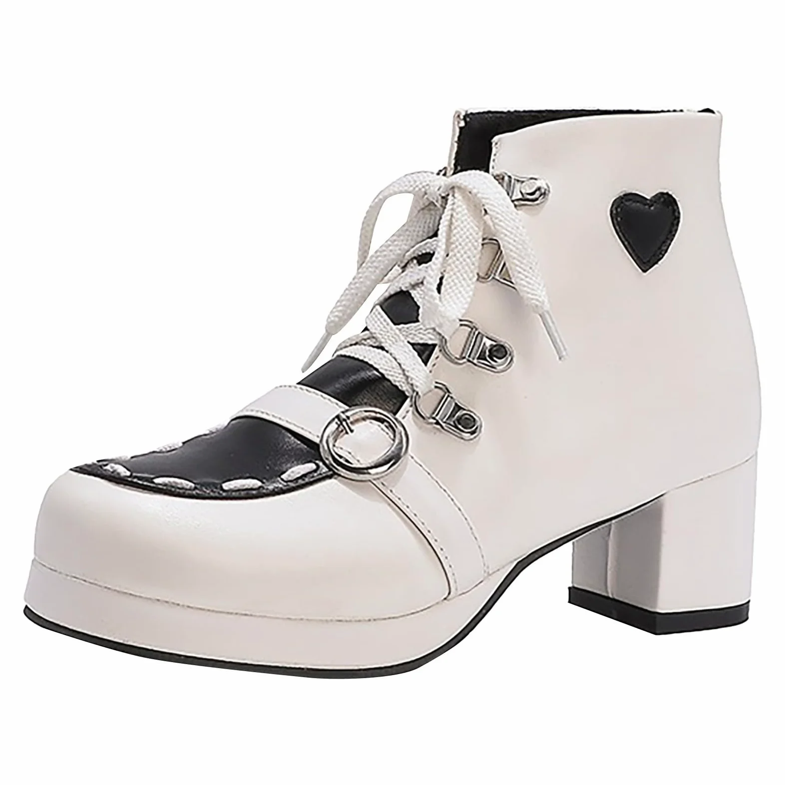 Genérico Botines Mujer Vestir con Cordones Plataforma Botas Punta Redonda Elegantes Zapatos Suaves Cómodas Caminar Bota Informales Antideslizantes Botin para Otoño Invierno Días Fríos y Uso Diario