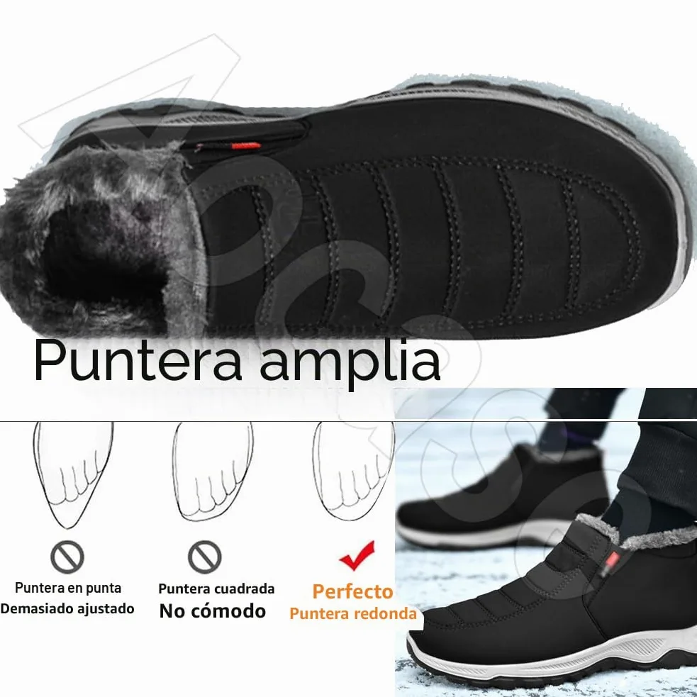 Zapatos Extra Ancho Mujer Invierno Cálidas Zapatos Especiales para Juanetes Mujer de Osteoartritis Zapatos Ancho Especial para Pies Delicados Antideslizantes y Cómodos,Negro,41/255mm