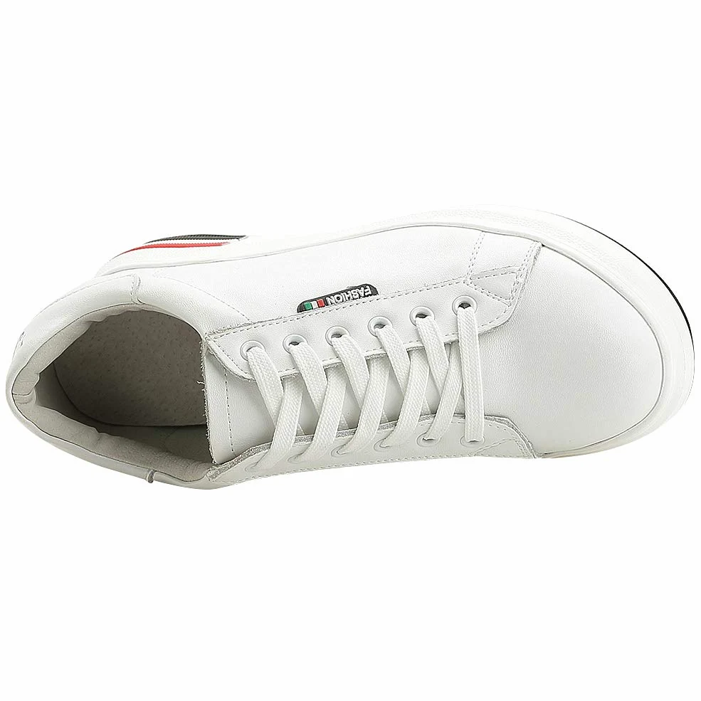 ANUFER Mujer Zapatillas Plataforma Alta Tacón de Cuña Oculto con Cordones Moda Zapatos Deportivos
