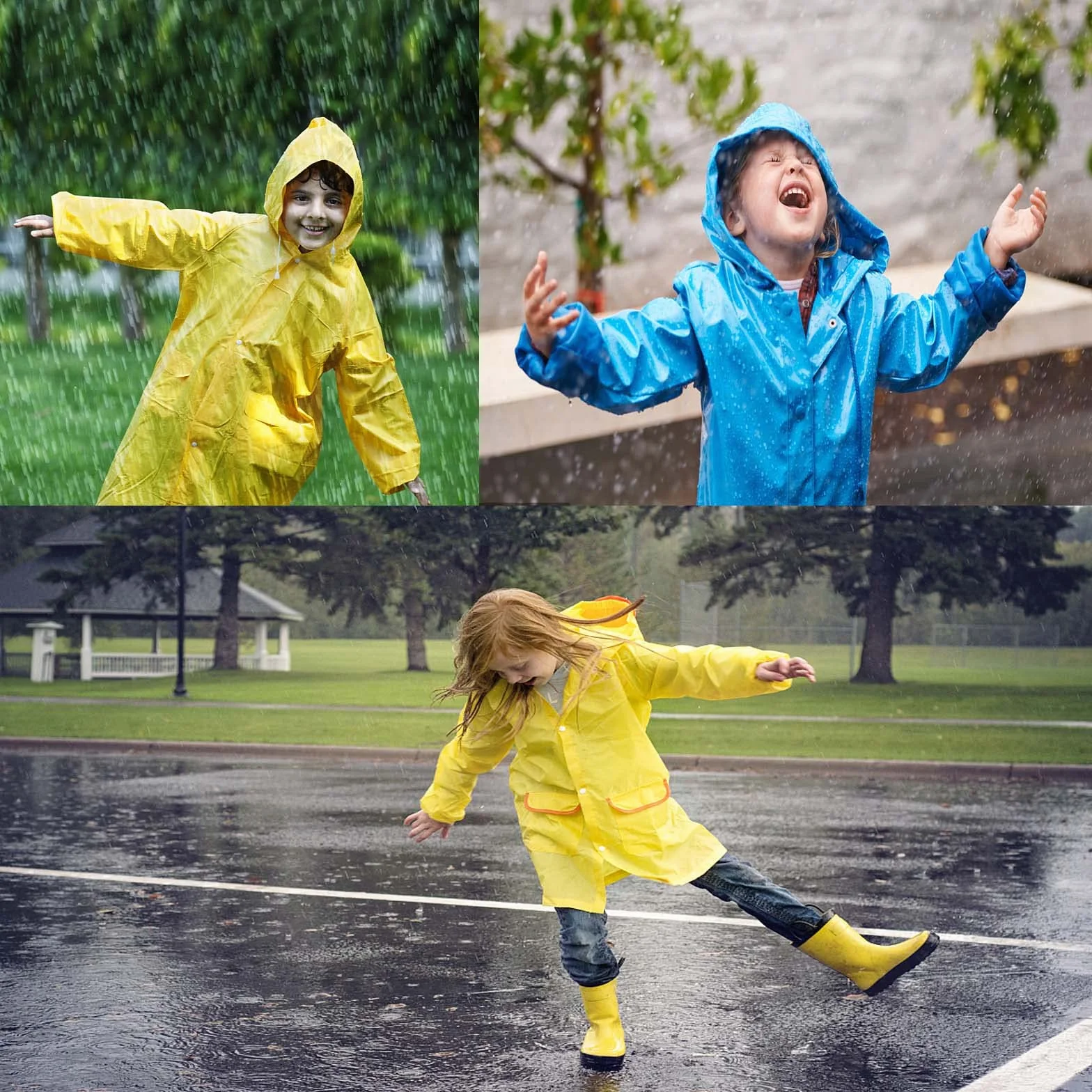 Chubasquero para niños, Poncho Impermeable Niña, Impermeable Transparente con Capucha y Botón, Reutilizable Chubasquero EVA,Chaquetas Traje de Lluvia Para Pequeños, Niños, Niñas, Senderismo