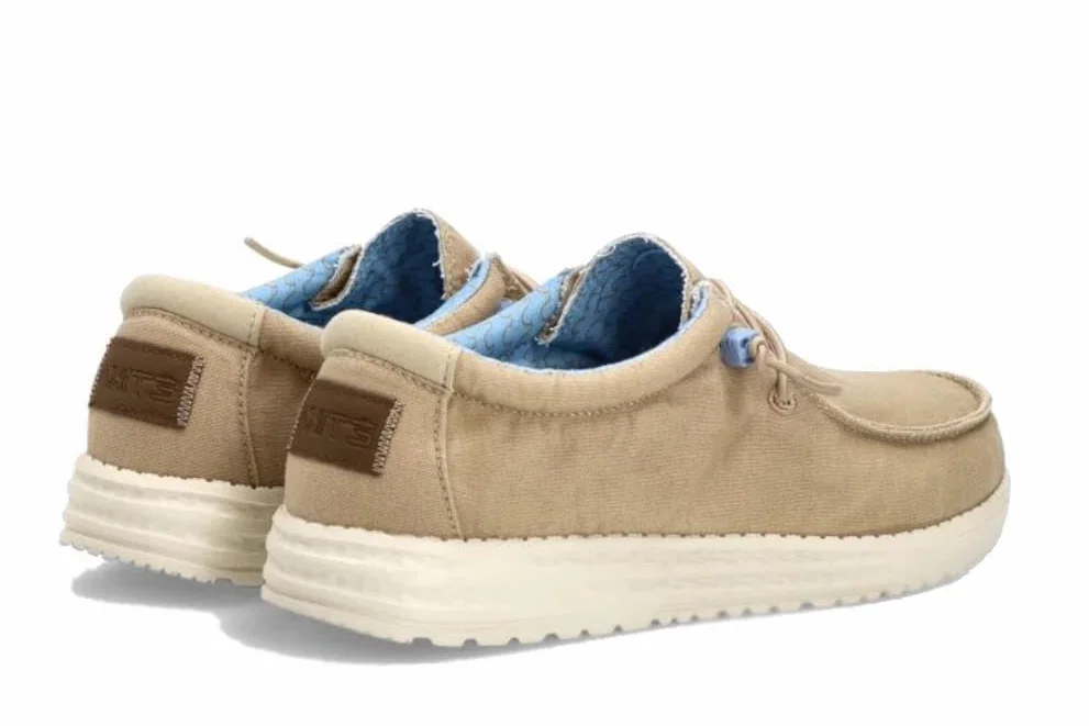 Zapatos náuticos de Lona ETIKA 82047 Beige con Cordones elásticos cómodo y Ligero - Hombre