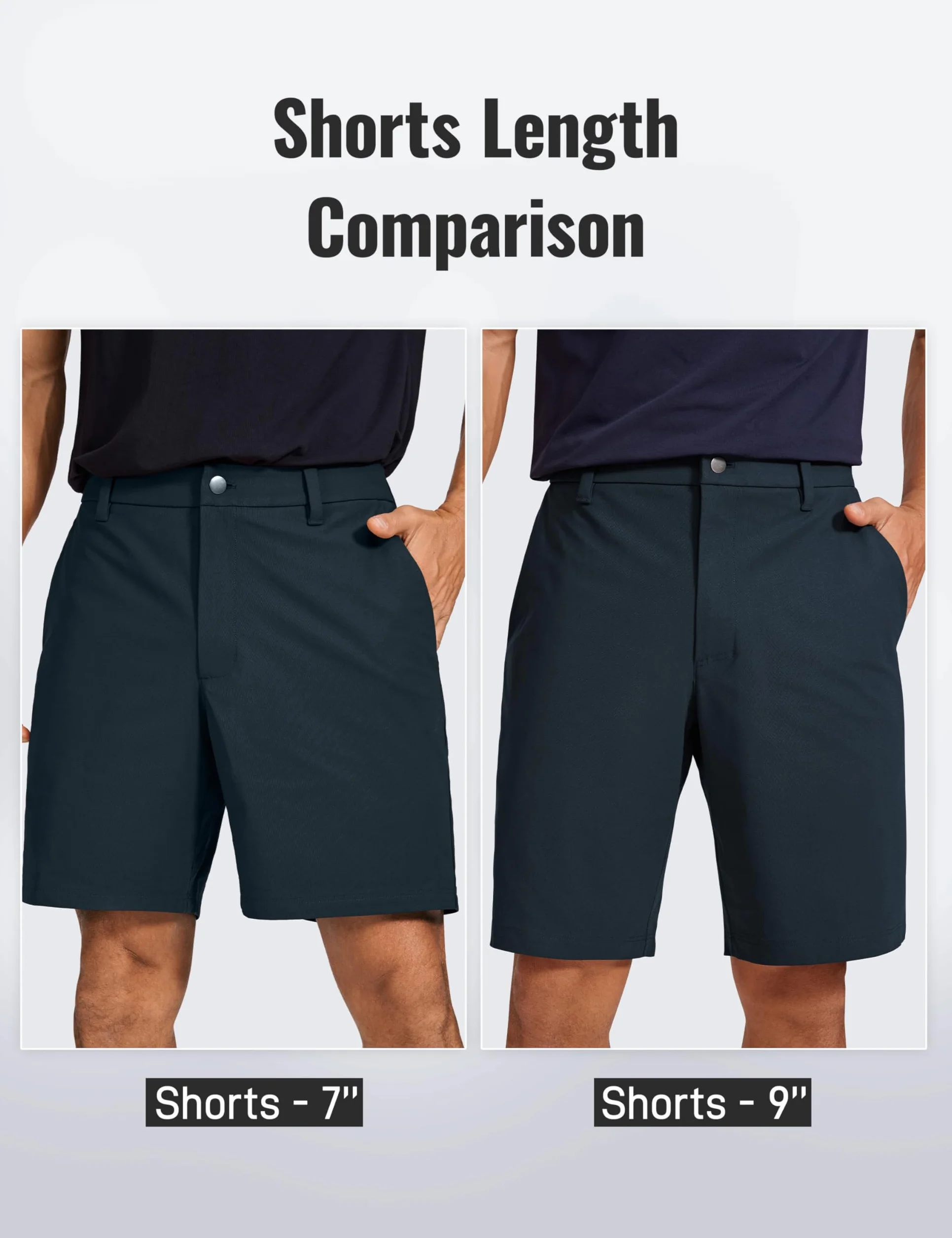 CRZ YOGA Pantalones Cortos de Golf para Hombre 7/9 Pulgadas Elásticos Ligeros
