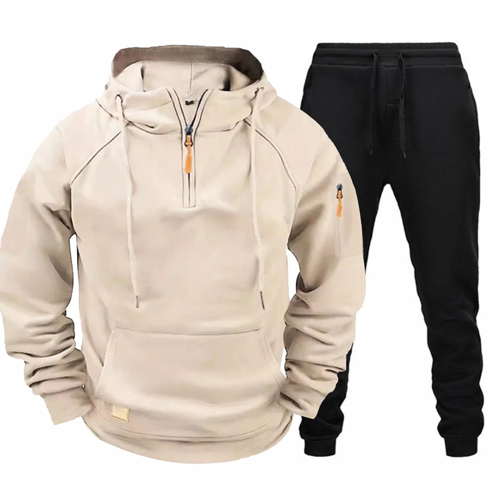 Chándal deportivo para hombre, gimnasio, cómodo, sudaderas con capucha y pantalones de jogging transpirables anchos completos de dos piezas Y2k manga larga conjunto Tracksuit otoño invierno ligero
