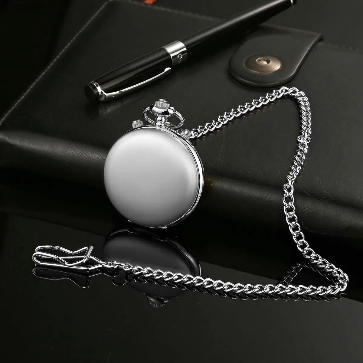 BOSHIYA Relojes de bolsillo de cuarzo suave para hombre, multifuncional, cronógrafo, clásico, vintage, reloj de bolsillo con cadena, Navidad, graduación, cumpleaños, regalo del día del padre