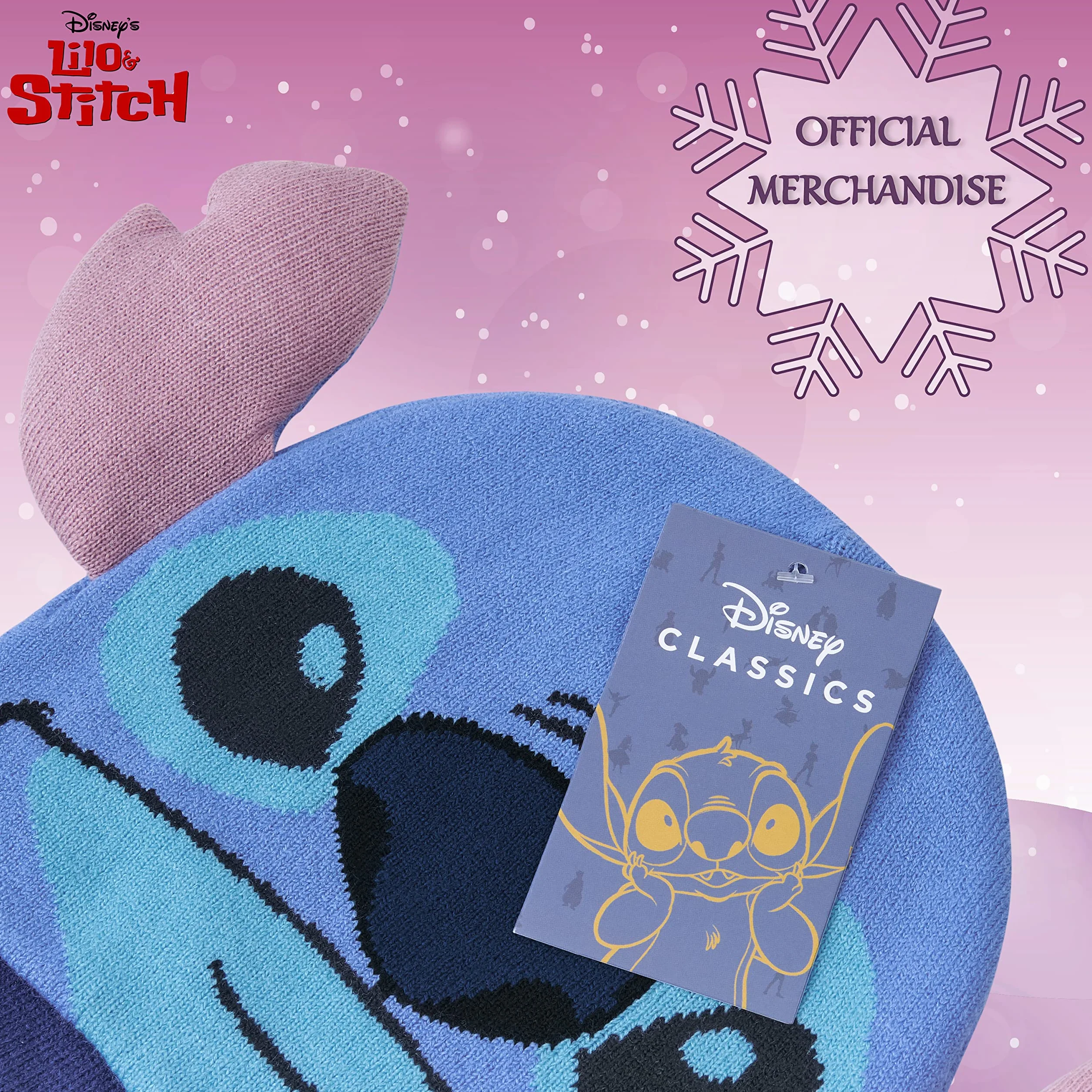 Disney Stitch Accesorios de Invierno Set de 1, 2 o 3 Piezas para Niñas, Gorro Niña Guantes Invierno Bufanda, Regalos Niños