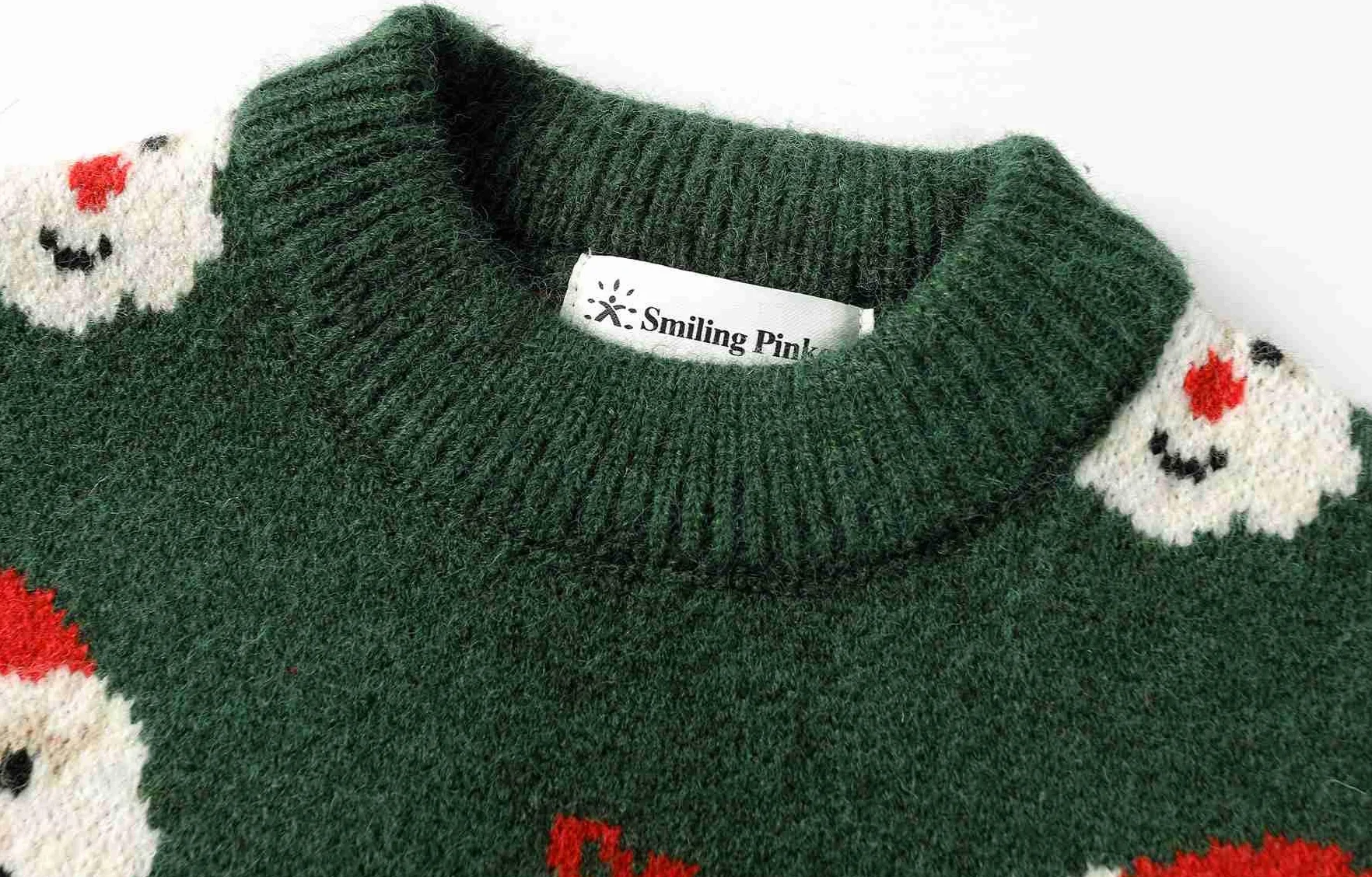 SMILING PINKER Jersey de Navidad para niños, Papá Noel, muñeco de nieve, reno, suéter de punto grueso para niños, otoño e invierno