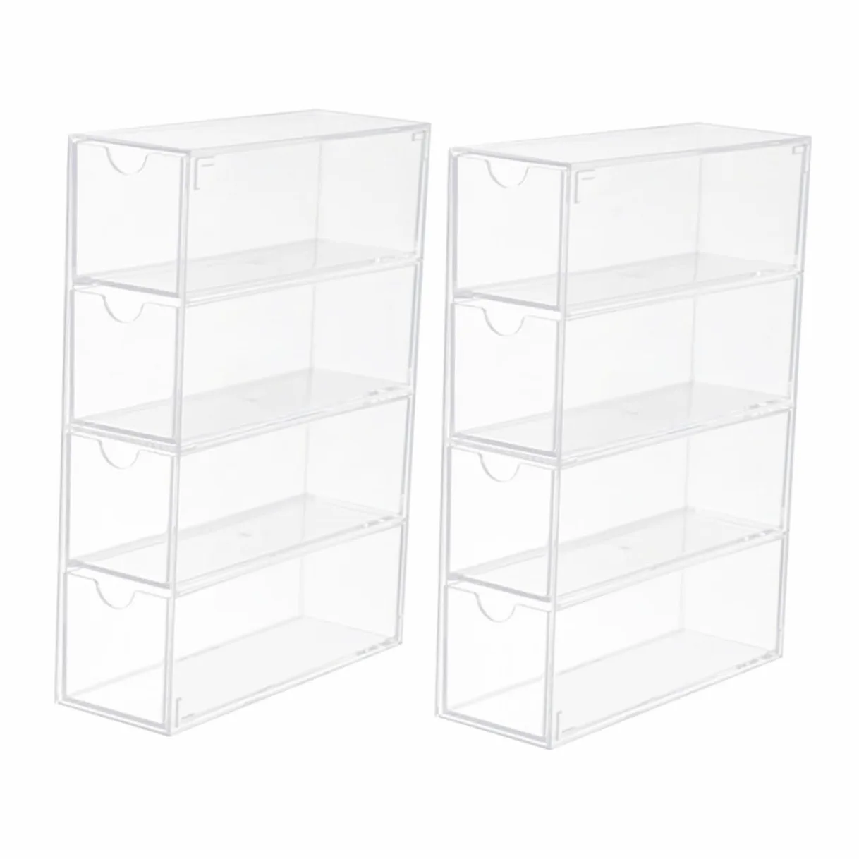 Caja Transparente para Gafas y Joyas 4 Capas Acrílico Multifuncional Organizador Almacenamiento Escritorio 2 Piezas Hogar y Tienda