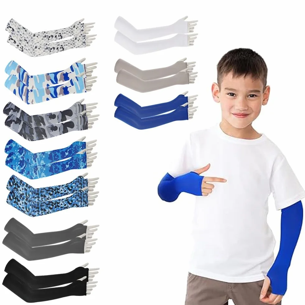 Mangas de protección UV para niños transpirables ciclismo correr béisbol 36x8x5 cm