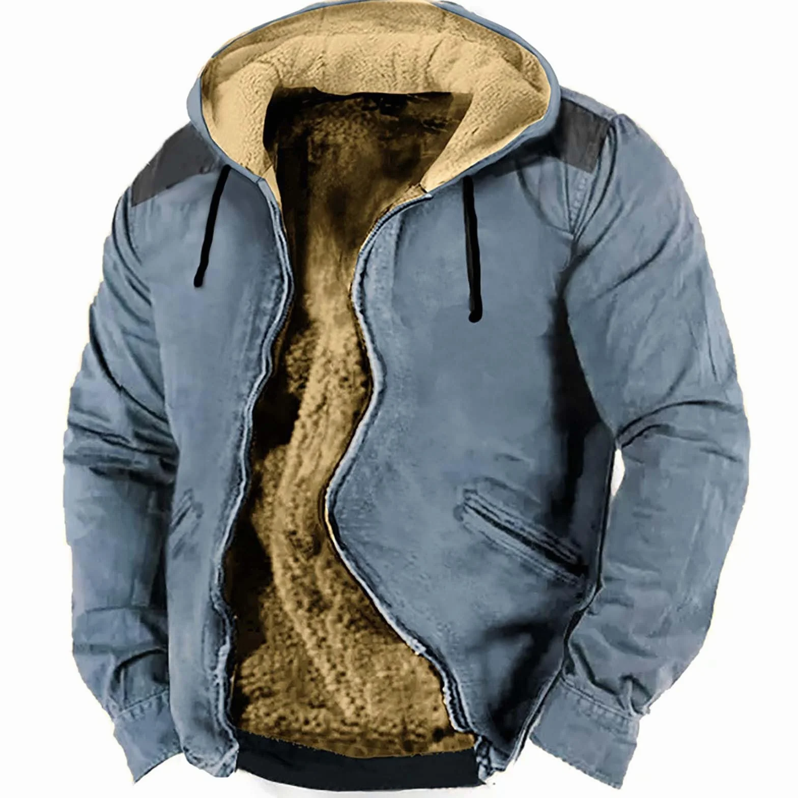 Sudadera con capucha para hombre con cremallera, sudadera con capucha para hombre, cremallera de invierno, suéter vintage forrado, chaqueta de otoño a prueba de viento, chaqueta con capucha, chaqueta