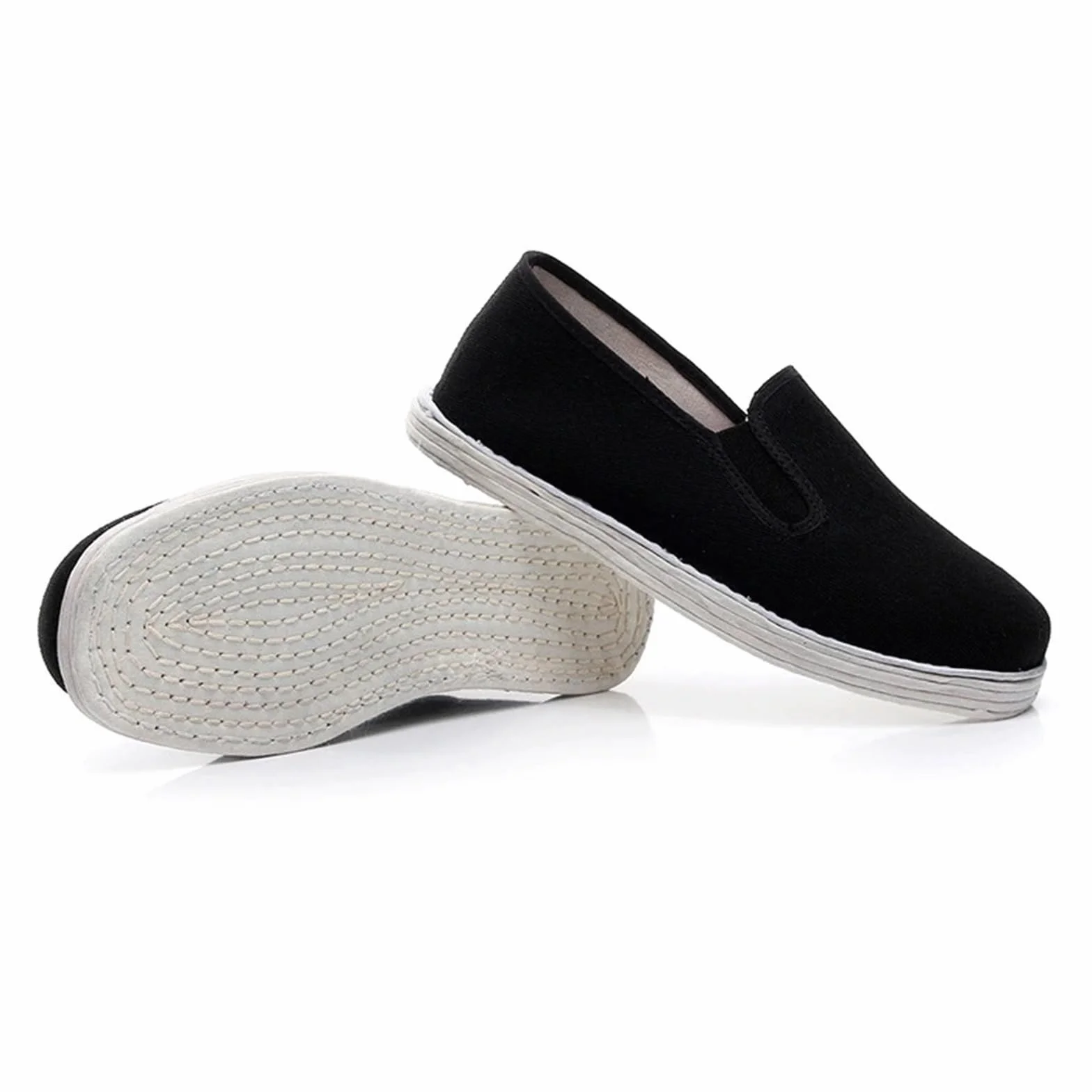 Zapatos De Tela De Kung Fu Chino Tradicional For Hombres, Zapatos De Algodón Negro, Zapatillas De Wing Chun Tai Chi, Zapatos De Artes Marciales De Algodón Puro, Zapatos Deportivos(42)