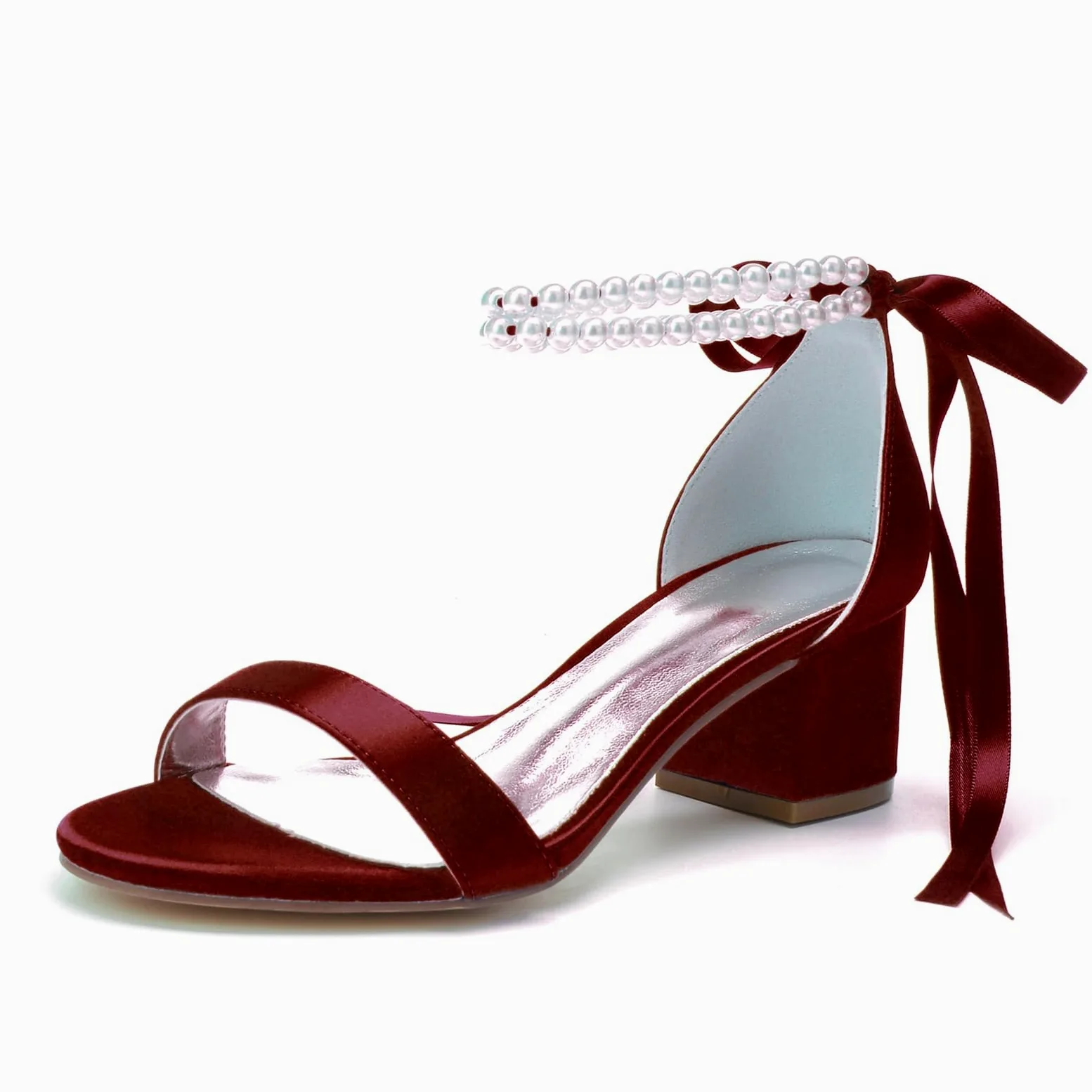 Mujer Zapatos de boda con cuentas Sandalias de noche de tacón bajo