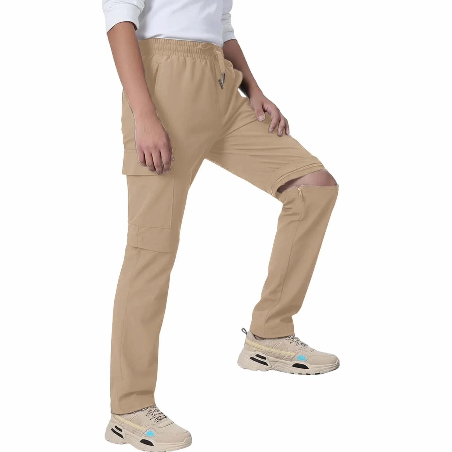 Generisch Pantalones convertibles de exterior para niños con piernas desmontables, ideales para senderismo, camping y aventuras en todas las condiciones climáticas
