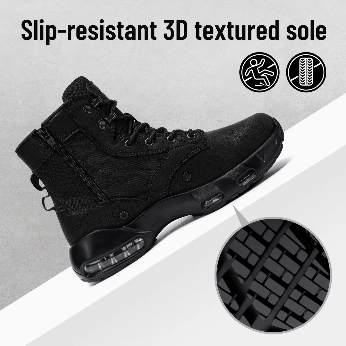 LARNMERN Botas antideslizantes para hombre