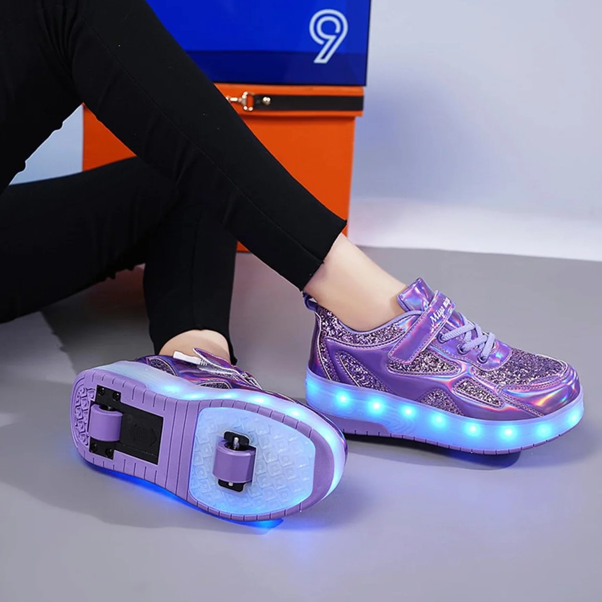 Buty LED z Podwójnymi Kołami dla Dzieci - Automatyczne Buty do Skateboardingu Sportów na Zewnątrz