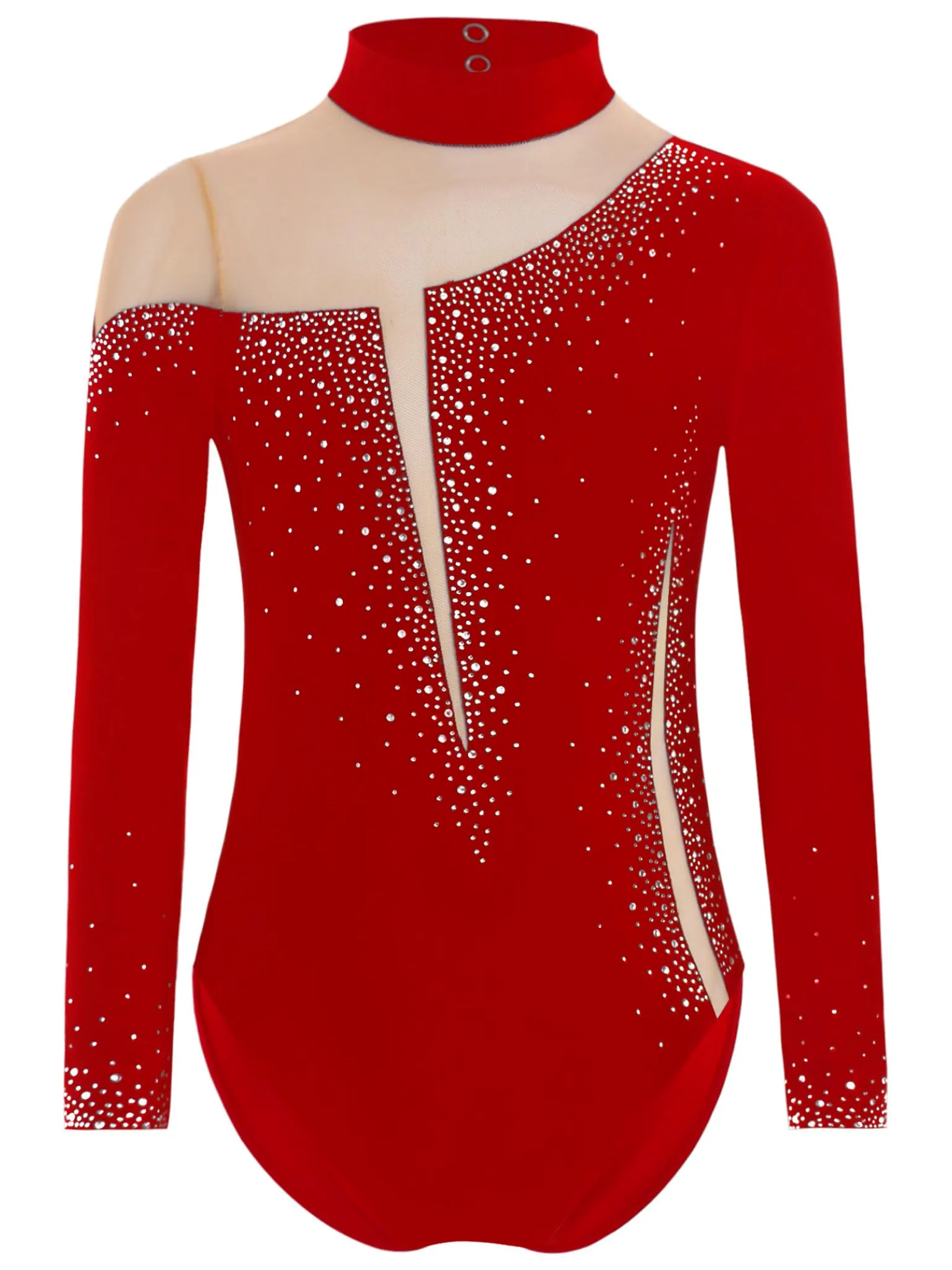 Traje Gimnasia Con Brillo Niña Años Traje Gimnasia Manga Larga Patinaje Artístico Body Mono Camiseta Leotardos Competencia Baile