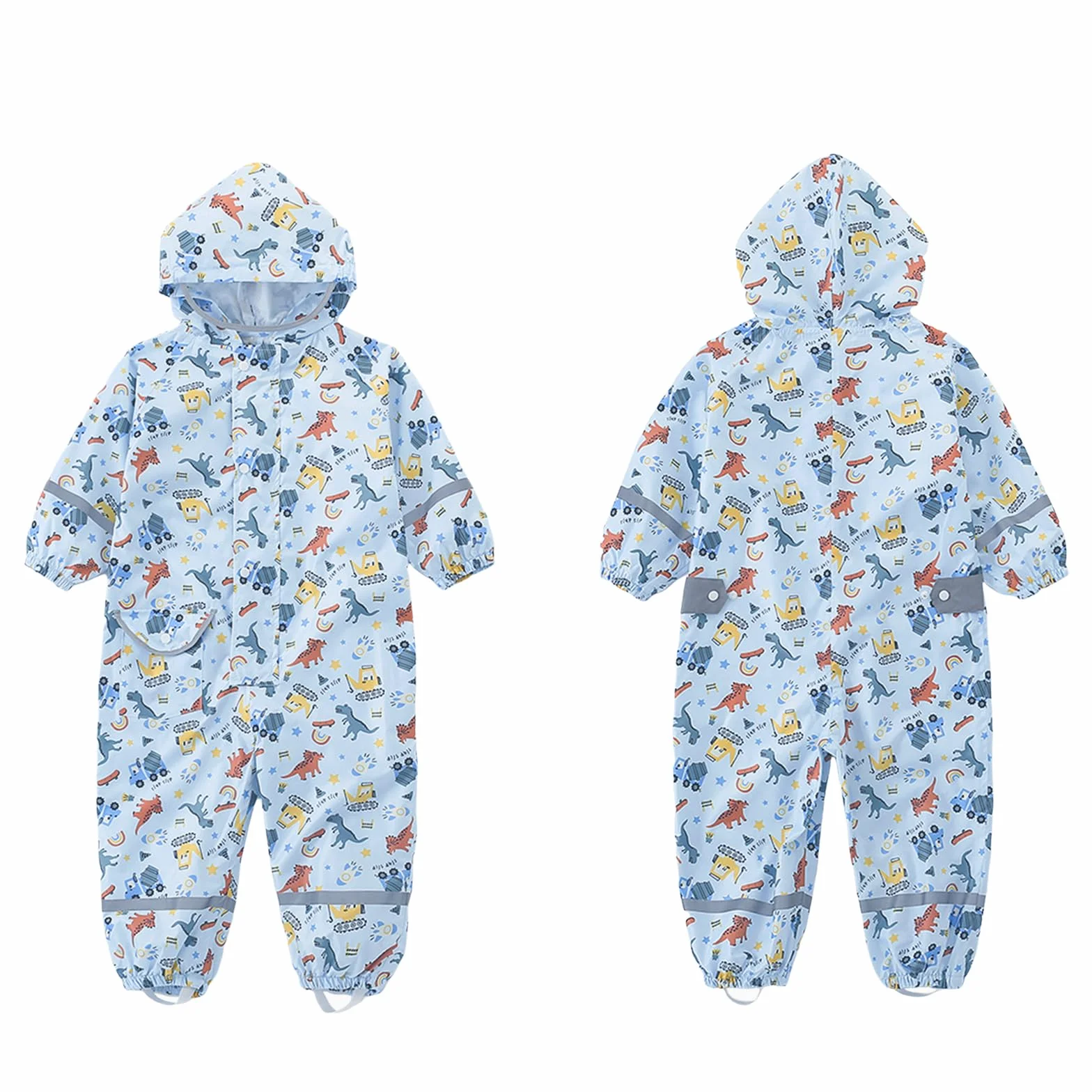 Traje de Lluvia Niños Niñas Chubasquero de Una Pieza Niños Mono Impermeable Transpirable Poncho de Lluvia Ligero Traje de Barro Cremallera Ropa de Lluvia 1-10 Años