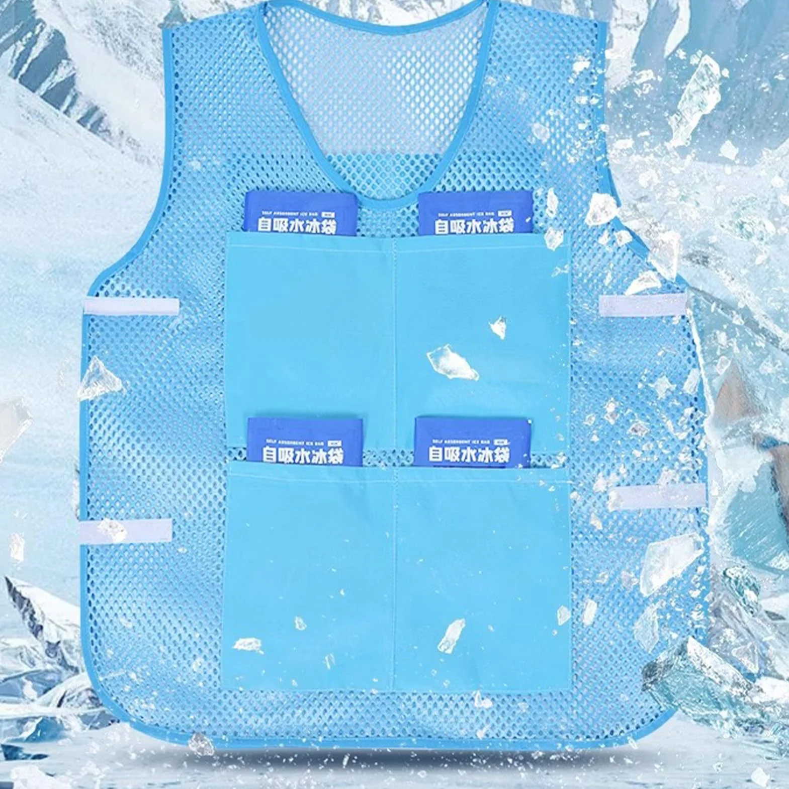Chaleco Refrescante Para Hombres Frío Rápido 8 Paquetes De Gel Ropa Tecnológica Trabajo Al Aire Libre Deportes Viajes