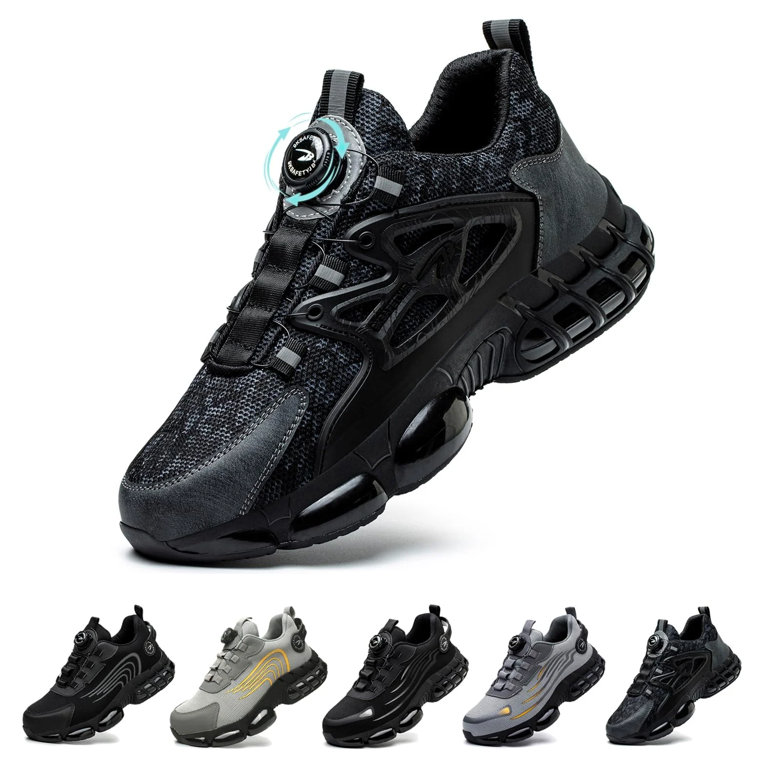 Zapatos de Seguridad para Hombre Mujer Puntera de Acero Zapatillas Trabajo Transpirable Ligero Liberación Comodo Rápida Calzado de Seguridad 36-48 EU