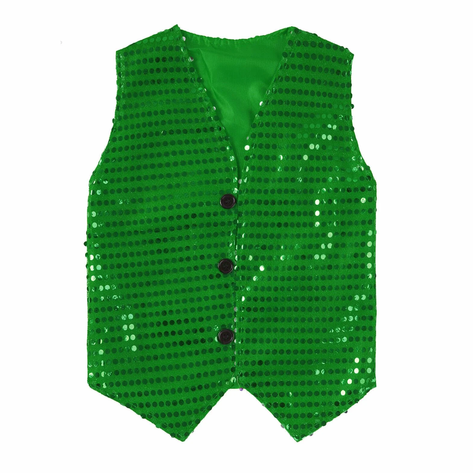 Chaleco Lentejuelas Niño Unisex sin Manga Top de Baile Esmoquin Traje Danza Jazz Hip Hop Chaqueta